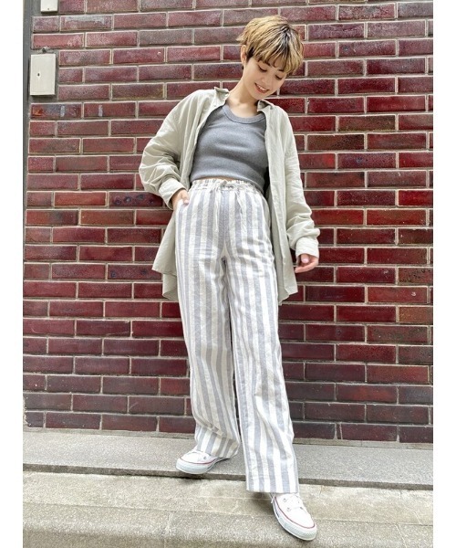 セール】リネンブレンド ワイドパンツ（その他パンツ）｜GAP（ギャップ