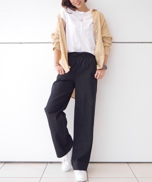 GAP ギャップ Traditional リネン 麻 パンツ スラックス GAP（ギャップ）の「リネンブレンド ワイドパンツ（その他パンツ