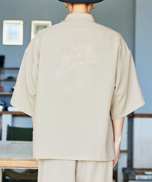 BARK MANHATTAN（バークマンハッタン）の「【セットアップ】テックリネン オーバーサイズ 半袖CPOシャツ レギュラカラーシャツ＆イージーシェフパンツ（セットアップ・メンズ・ブラック/ベージュ/ネイビー/モスグリーン/ブラウン系その他/ベージュ系その他/グレイッシュブルー・M/L）」の10枚目の写真