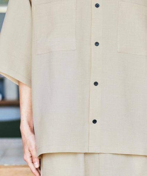 BARK MANHATTAN（バークマンハッタン）の「【セットアップ】テックリネン オーバーサイズ 半袖CPOシャツ レギュラカラーシャツ＆イージーシェフパンツ（セットアップ・メンズ・ブラック/ベージュ/ネイビー/モスグリーン/ブラウン系その他/ベージュ系その他/グレイッシュブルー・M/L）」の11枚目の写真