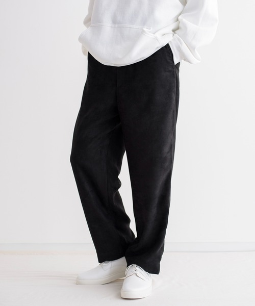e.sen（イーセン）の「e.sen イーセン / thomas トーマス スエードテーパードパンツ イージーパンツ / esenfw21p01（その他パンツ・メンズ・ホワイト/ブラック・MEDIUM/SMALL）」の2枚目の写真