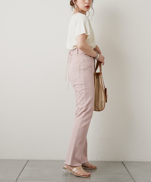 Chico(チコ)の「ダメージワッフルTシャツ(Tシャツ/カットソー・レディース・ホワイト/ブラック/グレー/ピンク・FREE)」の7枚目の写真