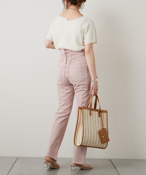 Chico(チコ)の「ダメージワッフルTシャツ(Tシャツ/カットソー・レディース・ホワイト/ブラック/グレー/ピンク・FREE)」の8枚目の写真