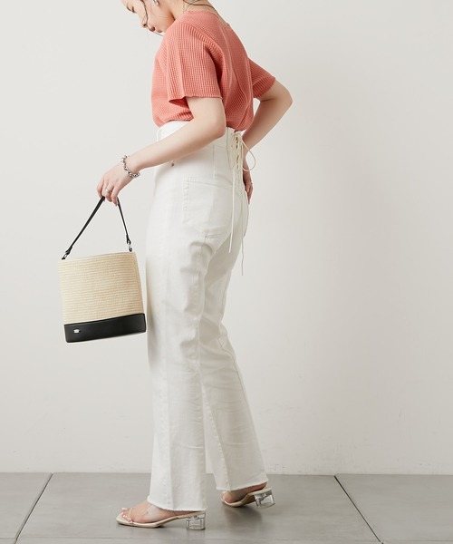 Chico(チコ)の「ダメージワッフルTシャツ(Tシャツ/カットソー・レディース・ホワイト/ブラック/グレー/ピンク・FREE)」の15枚目の写真