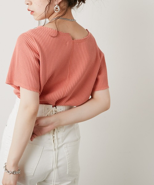 Chico(チコ)の「ダメージワッフルTシャツ(Tシャツ/カットソー・レディース・ホワイト/ブラック/グレー/ピンク・FREE)」の20枚目の写真