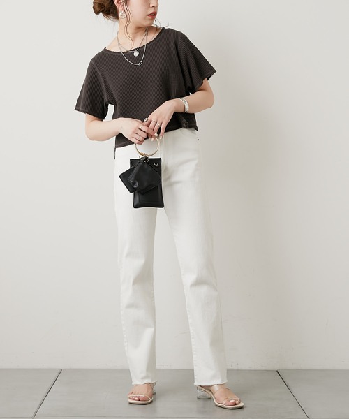 Chico(チコ)の「ダメージワッフルTシャツ(Tシャツ/カットソー・レディース・ホワイト/ブラック/グレー/ピンク・FREE)」の21枚目の写真