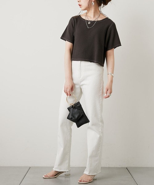 Chico(チコ)の「ダメージワッフルTシャツ(Tシャツ/カットソー・レディース・ホワイト/ブラック/グレー/ピンク・FREE)」の22枚目の写真