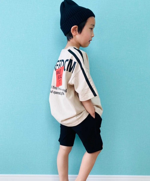 THE CASUAL(カジュアル)の「バックロゴビッグシルエットサイドライン5分袖Tシャツ カットソー キッズ(Tシャツ/カットソー・キッズ・オフホワイト/ベージュ/ブラック・120cm/130cm/160cm/150cm/140cm/110cm)」の14枚目の写真
