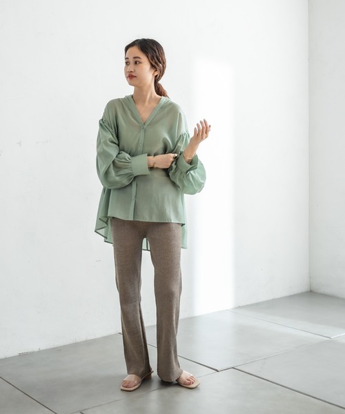 mystic（ミスティック）の「メランジニットパンツ（その他パンツ・レディース・ベージュ/オレンジ/グリーン・FREE）」の6枚目の写真