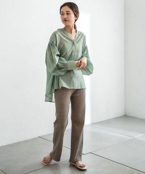 mystic（ミスティック）の「メランジニットパンツ（その他パンツ・レディース・ベージュ/オレンジ/グリーン・FREE）」の7枚目の写真