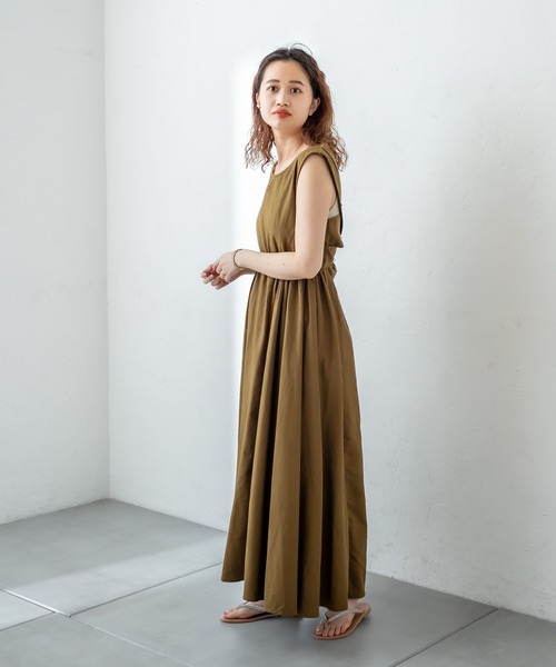 mystic（ミスティック）の「BACKクロスワンピース（ワンピース・レディース・アイボリー/ブラック/オリーブ/ブルー/オレンジ・FREE）」の9枚目の写真