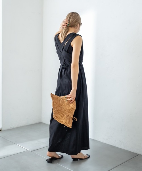 mystic（ミスティック）の「BACKクロスワンピース（ワンピース・レディース・アイボリー/ブラック/オリーブ/ブルー/オレンジ・FREE）」の14枚目の写真