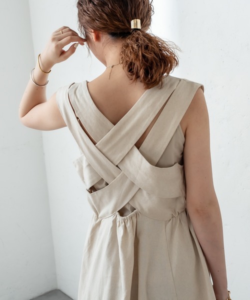 mystic（ミスティック）の「BACKクロスワンピース（ワンピース・レディース・アイボリー/ブラック/オリーブ/ブルー/オレンジ・FREE）」の20枚目の写真