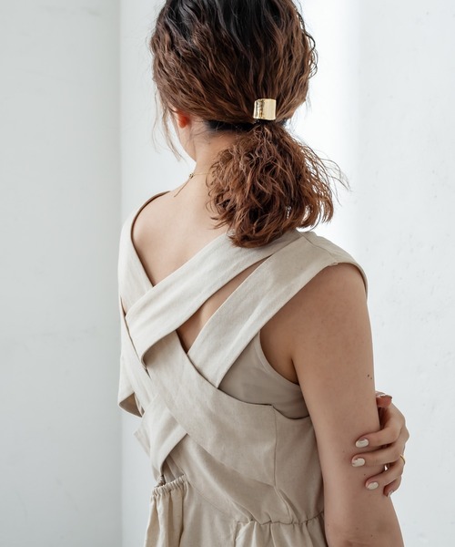 mystic（ミスティック）の「BACKクロスワンピース（ワンピース・レディース・アイボリー/ブラック/オリーブ/ブルー/オレンジ・FREE）」の10枚目の写真