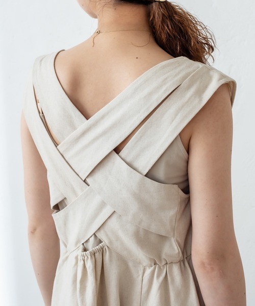 mystic（ミスティック）の「BACKクロスワンピース（ワンピース・レディース・アイボリー/ブラック/オリーブ/ブルー/オレンジ・FREE）」の15枚目の写真