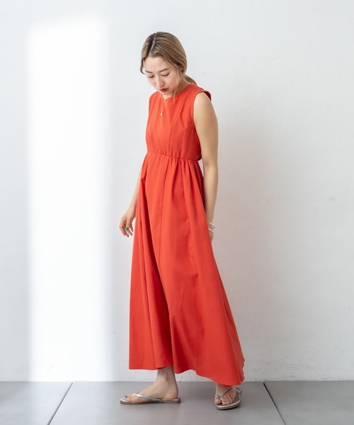 mystic（ミスティック）の「BACKクロスワンピース（ワンピース・レディース・アイボリー/ブラック/オリーブ/ブルー/オレンジ・FREE）」の6枚目の写真