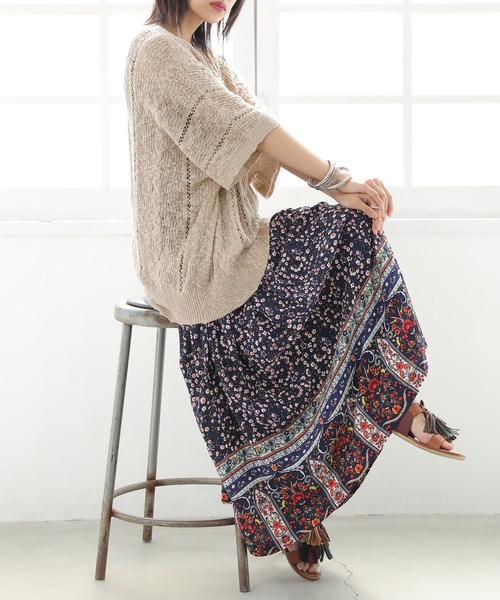 osharewalker（オシャレウォーカー）の「【廃盤】『前後2wayスラブヤーンニットカーディガン』（カーディガン/ボレロ・レディース・ベージュ/ラベンダー/ダークネイビー/チャコール/グレイッシュブルー・FREE）」の17枚目の写真