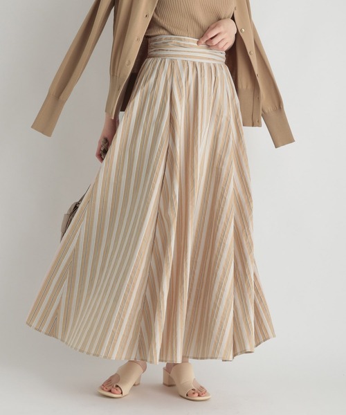 Andemiu(アンデミュウ)の「ギャザーフレアスカート948822(スカート・レディース・ホワイト/ブラック/ベージュ/カーキ/ピンク/その他/ライトグレー・FREE)」の1枚目の写真