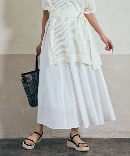 Andemiu(アンデミュウ)の「ギャザーフレアスカート948822(スカート・レディース・ホワイト/ブラック/ベージュ/カーキ/ピンク/その他/ライトグレー・FREE)」の8枚目の写真