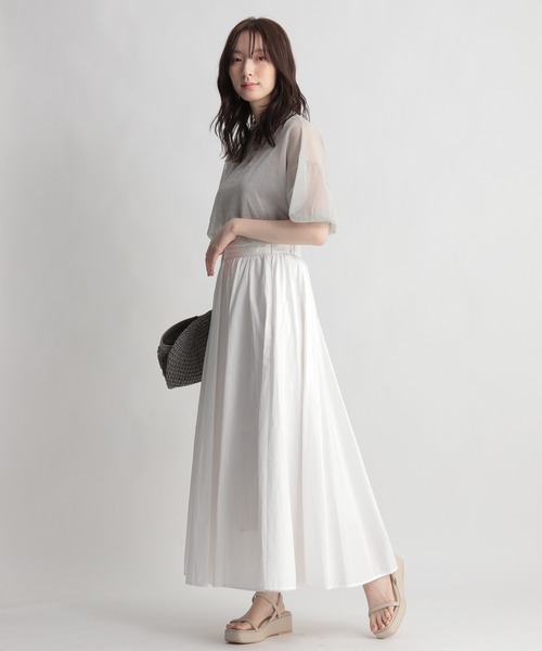 Andemiu(アンデミュウ)の「ギャザーフレアスカート948822(スカート・レディース・ホワイト/ブラック/ベージュ/カーキ/ピンク/その他/ライトグレー・FREE)」の10枚目の写真
