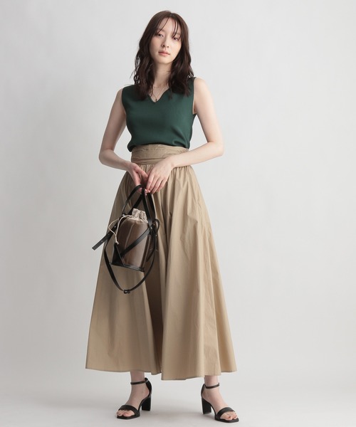 Andemiu(アンデミュウ)の「ギャザーフレアスカート948822(スカート・レディース・ホワイト/ブラック/ベージュ/カーキ/ピンク/その他/ライトグレー・FREE)」の11枚目の写真