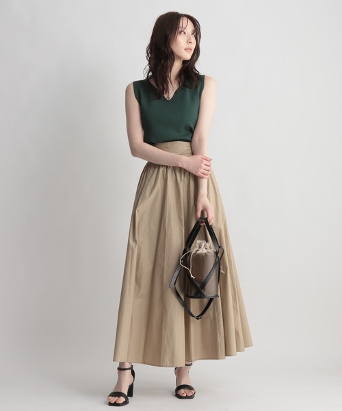 Andemiu(アンデミュウ)の「ギャザーフレアスカート948822(スカート・レディース・ホワイト/ブラック/ベージュ/カーキ/ピンク/その他/ライトグレー・FREE)」の13枚目の写真