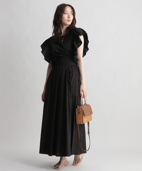 Andemiu(アンデミュウ)の「ギャザーフレアスカート948822(スカート・レディース・ホワイト/ブラック/ベージュ/カーキ/ピンク/その他/ライトグレー・FREE)」の16枚目の写真