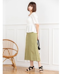 後ろスリットコットンスカート