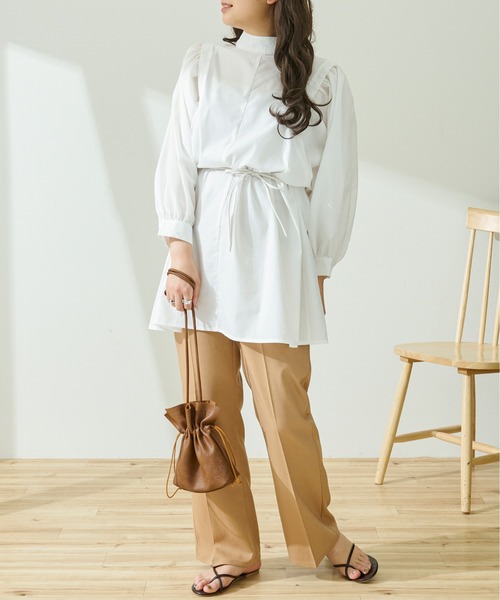 Ambre Neige（アンブルネージュ）の「パフスリーブチュニックブラウス／【WEB/EC限定商品】（シャツ/ブラウス・レディース・オフホワイト/モカ/ナチュラル・FREE）」の10枚目の写真