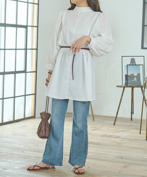 Ambre Neige（アンブルネージュ）の「パフスリーブチュニックブラウス／【WEB/EC限定商品】（シャツ/ブラウス・レディース・オフホワイト/モカ/ナチュラル・FREE）」の14枚目の写真