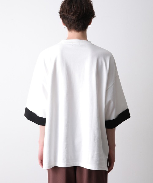 JUNRED（ジュンレッド）の「ロールアップワイドTEE（Tシャツ/カットソー・メンズ・ホワイト/チャコールグレー・M/L）」の7枚目の写真