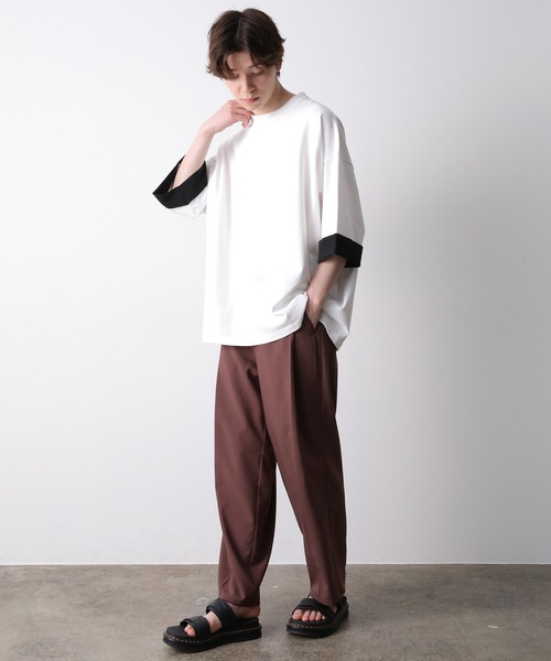 JUNRED（ジュンレッド）の「ロールアップワイドTEE（Tシャツ/カットソー・メンズ・ホワイト/チャコールグレー・M/L）」の14枚目の写真