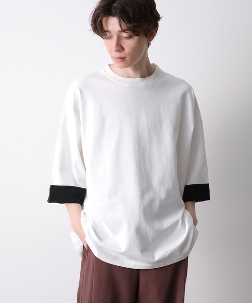 JUNRED（ジュンレッド）の「ロールアップワイドTEE（Tシャツ/カットソー・メンズ・ホワイト/チャコールグレー・M/L）」の10枚目の写真
