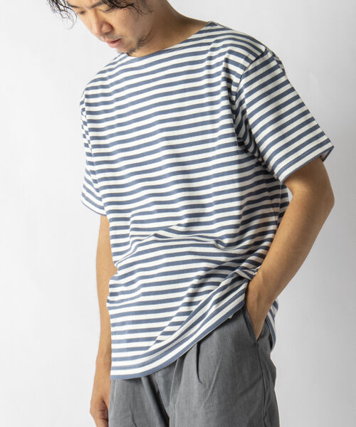 NOLLEY'S goodman(ノーリーズグッドマン)の「バスクボーダー ビッグTシャツ (※ユニセックスで着用可)(Tシャツ/カットソー・メンズ・ブルー系その他/ホワイト系その他/ホワイト系その他2/ホワイト系その他3・SMALL/MEDIUM/LARGE)」の8枚目の写真