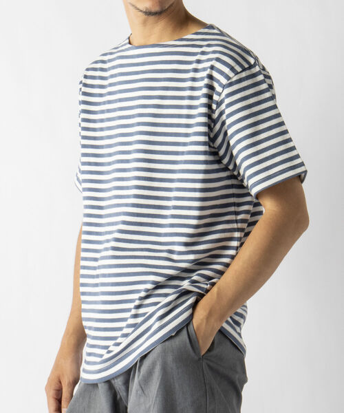 NOLLEY'S goodman(ノーリーズグッドマン)の「バスクボーダー ビッグTシャツ (※ユニセックスで着用可)(Tシャツ/カットソー・メンズ・ブルー系その他/ホワイト系その他/ホワイト系その他2/ホワイト系その他3・SMALL/MEDIUM/LARGE)」の9枚目の写真