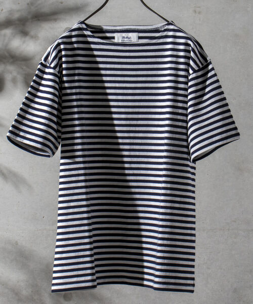 NOLLEY'S goodman(ノーリーズグッドマン)の「バスクボーダー ビッグTシャツ (※ユニセックスで着用可)(Tシャツ/カットソー・メンズ・ブルー系その他/ホワイト系その他/ホワイト系その他2/ホワイト系その他3・SMALL/MEDIUM/LARGE)」の21枚目の写真