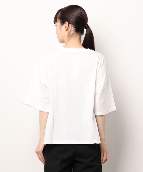 Lugnoncure(ルノンキュール)の「メッセージロゴプリントTシャツ(Tシャツ/カットソー・レディース・オフホワイト/パープル/モカ・フリ-)」の4枚目の写真