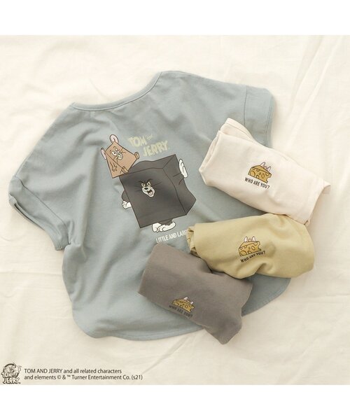 Tom＆Jerry（トムアンドジェリー）の「/トムとジェリー ファニーアートTシャツ（Tシャツ/カットソー・キッズ・オフホワイト/サックスブルー/イエロー/チャコール・90/100/110/120/80/130/140）」の5枚目の写真
