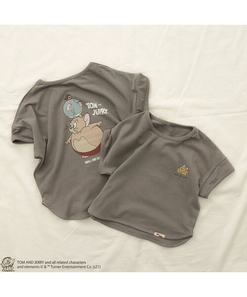Tom＆Jerry（トムアンドジェリー）の「/トムとジェリー ファニーアートTシャツ（Tシャツ/カットソー・キッズ・オフホワイト/サックスブルー/イエロー/チャコール・90/100/110/120/80/130/140）」の8枚目の写真
