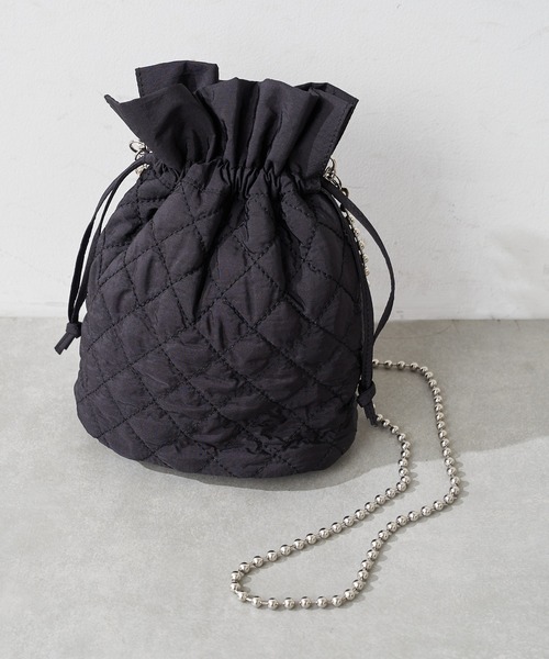 CIAOPANIC TYPY（チャオパニックティピー）の「キルティング巾着ショルダー（ショルダーバッグ・レディース・ブラック/カーキ/オレンジ/ブラウン/アイボリー/グレイッシュベージュ/グリーン・ONE SIZE）」の11枚目の写真