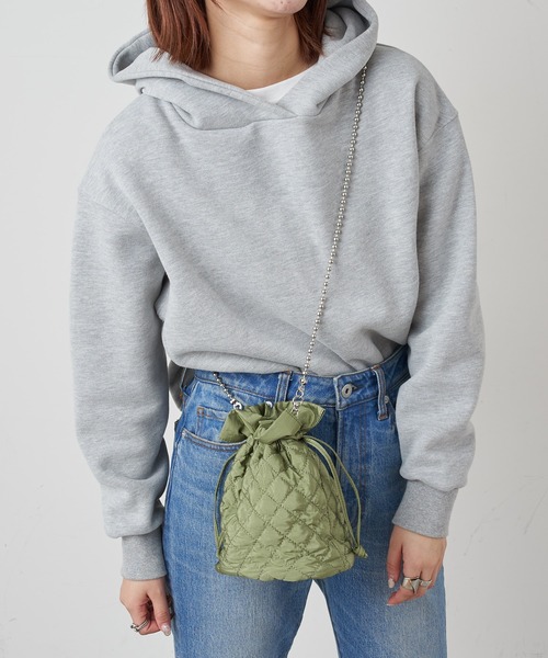 CIAOPANIC TYPY（チャオパニックティピー）の「キルティング巾着ショルダー（ショルダーバッグ・レディース・ブラック/カーキ/オレンジ/ブラウン/アイボリー/グレイッシュベージュ/グリーン・ONE SIZE）」の18枚目の写真