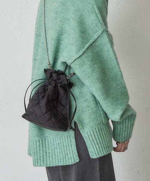 CIAOPANIC TYPY（チャオパニックティピー）の「キルティング巾着ショルダー（ショルダーバッグ・レディース・ブラック/カーキ/オレンジ/ブラウン/アイボリー/グレイッシュベージュ/グリーン・ONE SIZE）」の19枚目の写真