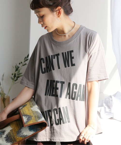 JOURNAL STANDARD（ジャーナルスタンダード）の「ビックロゴワイドTシャツ（Tシャツ/カットソー・レディース・ホワイト/チャコールグレー/ブラック・FREE）」の8枚目の写真