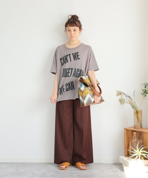 JOURNAL STANDARD（ジャーナルスタンダード）の「ビックロゴワイドTシャツ（Tシャツ/カットソー・レディース・ホワイト/チャコールグレー/ブラック・FREE）」の9枚目の写真