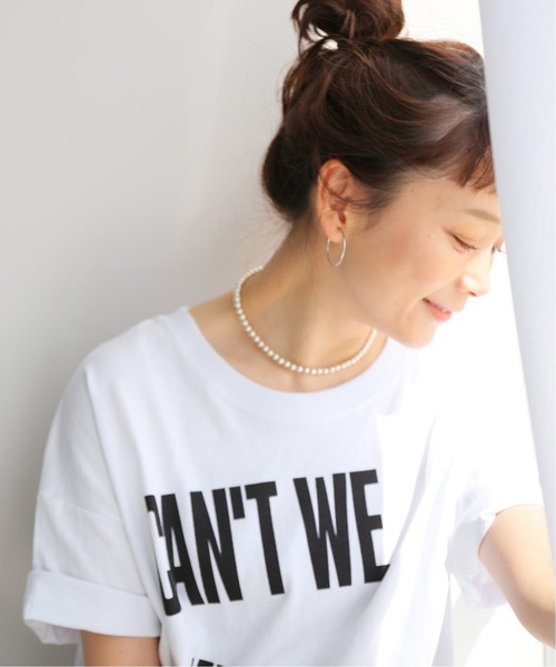 JOURNAL STANDARD（ジャーナルスタンダード）の「ビックロゴワイドTシャツ（Tシャツ/カットソー・レディース・ホワイト/チャコールグレー/ブラック・FREE）」の12枚目の写真