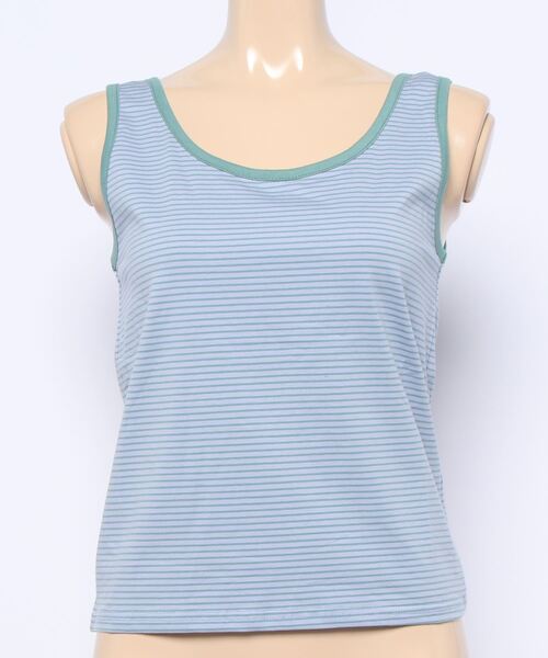 nemne store(ネンネストア)の「チョコミントアイスと配色ボーダータンクトップ(タンクトップ・レディース・パープル/オフホワイト/ミント・F)」の18枚目の写真