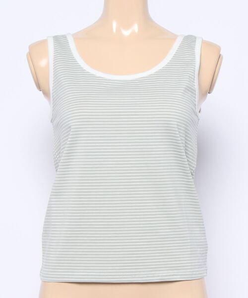 nemne store(ネンネストア)の「チョコミントアイスと配色ボーダータンクトップ(タンクトップ・レディース・パープル/オフホワイト/ミント・F)」の15枚目の写真