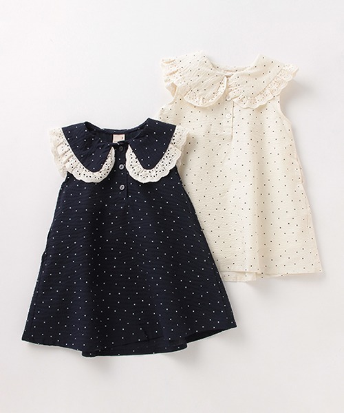 petit main(プティマイン)の「BIG衿ワンピース(ワンピース・キッズ・ネイビー/アイボリー・80cm/90cm/110cm/120cm/130cm/100cm)」の12枚目の写真