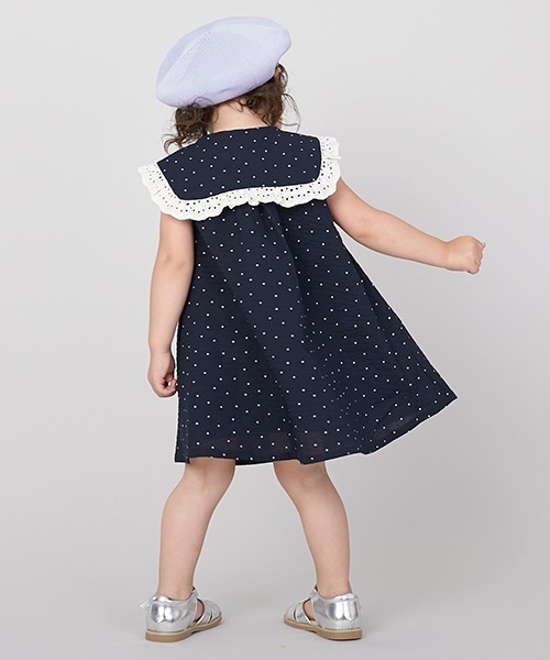 petit main(プティマイン)の「BIG衿ワンピース(ワンピース・キッズ・ネイビー/アイボリー・80cm/90cm/110cm/120cm/130cm/100cm)」の14枚目の写真