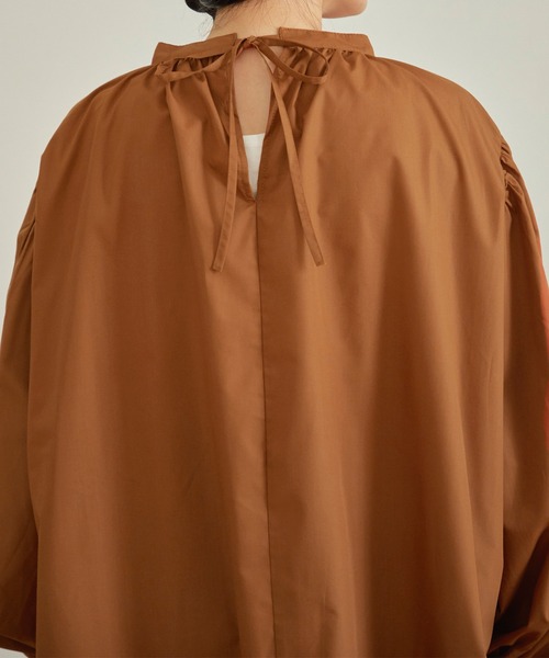FLUMOR ボリュームスリーブ シャツチュニックブラウス フラマー green label relaxing ブラウス シャツ 「size SHORTあり